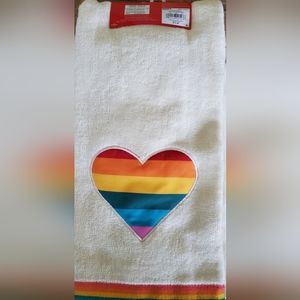 OEKO-TEX Bath/Hand Towels Celebrate Together 2 Piece Rainbow Set. MADE IN GREEN